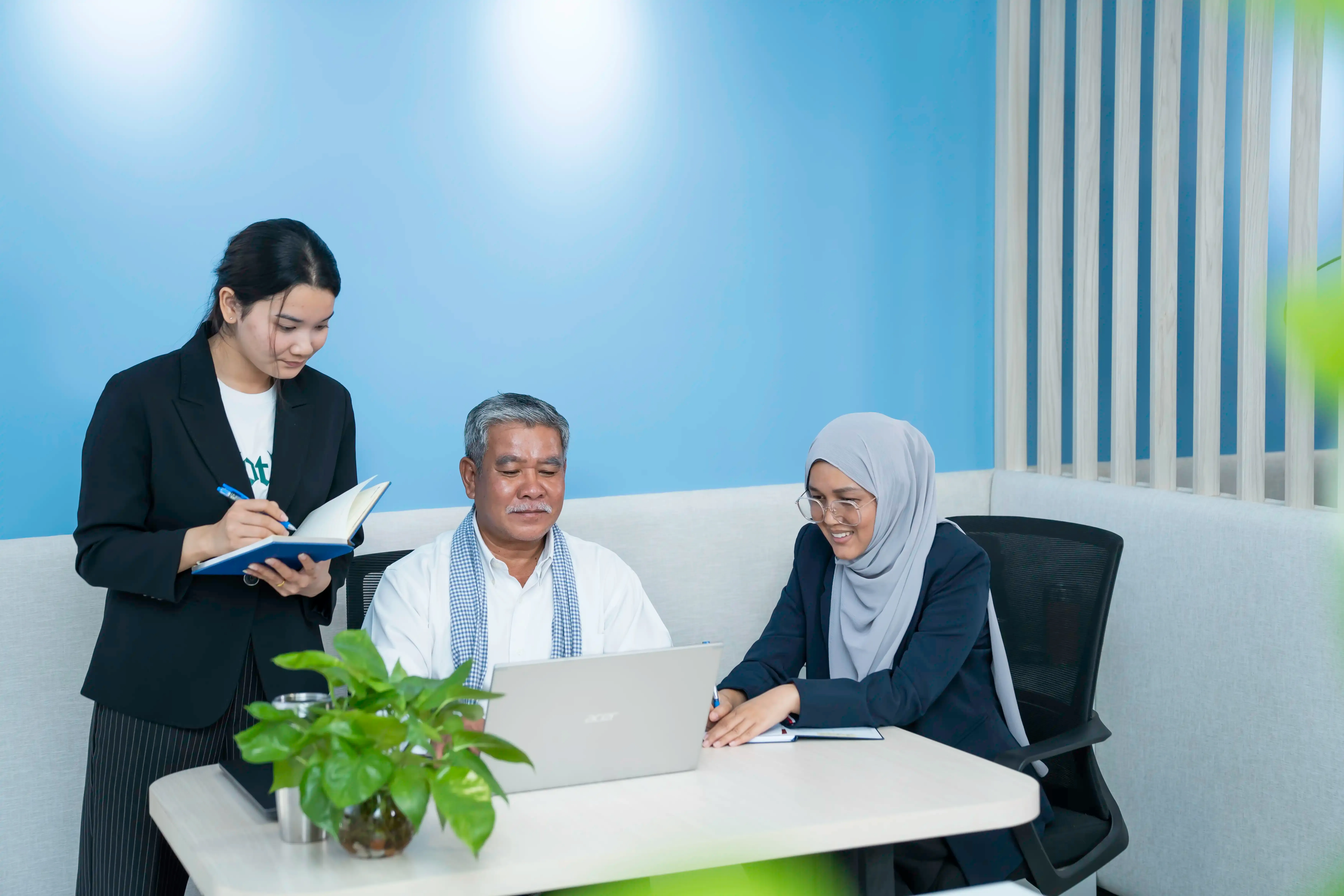 Career center staff providing professional guidance