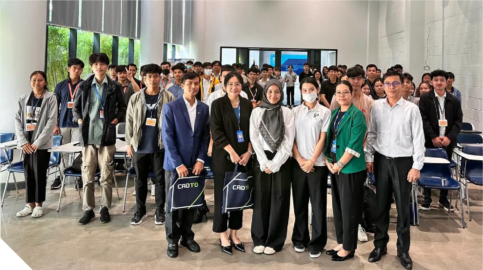 Students and industry partners attending a career event